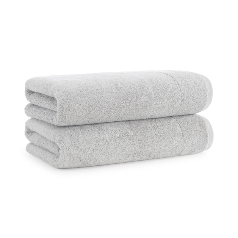 Cherl 100% Cotton Plush Bath Towel, Gray