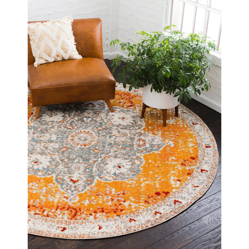 Walmoor Oriental Indoor Rug, Round 8'