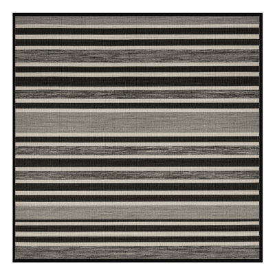 Washable Granite Light Gray Striped Area Rug