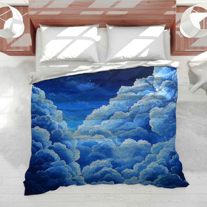 Clouds Bedding Sky Comforter Tropical, King Comforter