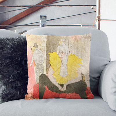 The Seated Clowness Scatter Cushion with Filling