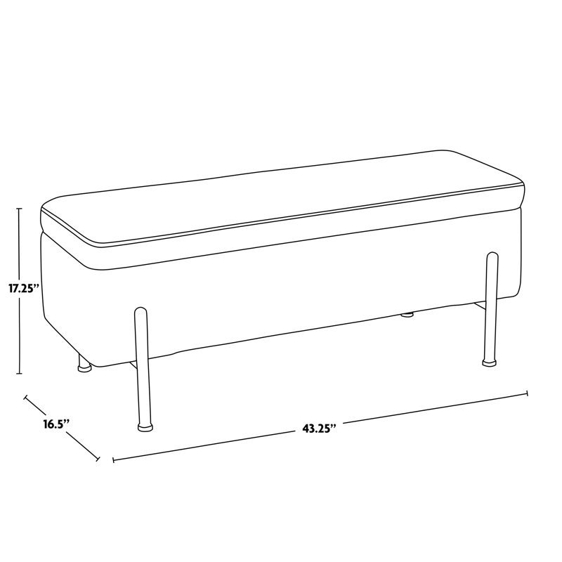 Banc de rangement avec couvercle rabattable Greely, Brun, Noir, noir, noir, noir