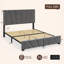 Lit plateforme de rangement double entièrement recouvert de velours avec tête de lit réglable en hauteur, éclairage DEL, station de recharge et espace de rangement sous le lit de 30 cm (11,8 po), sans sommier requis.-745778821-745778820