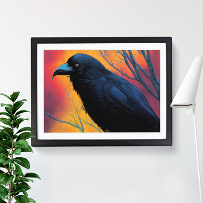 Beaming Raven Bird - Single Picture Frame Print