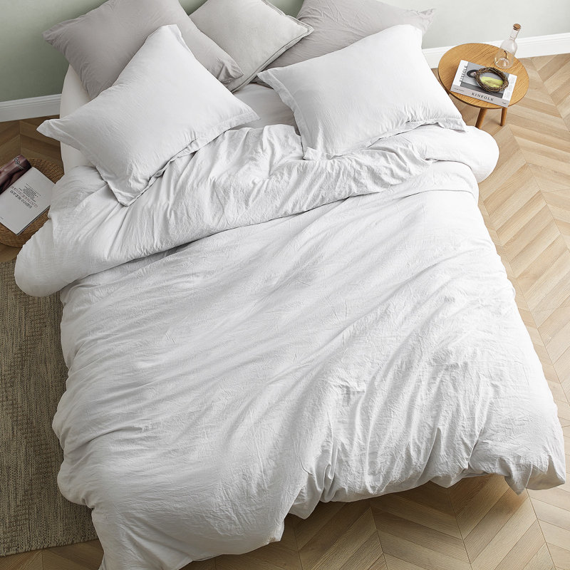Polyester Twill Duvet Cover Set, Twin XL Comforter + 1 Standard Sham, Off White