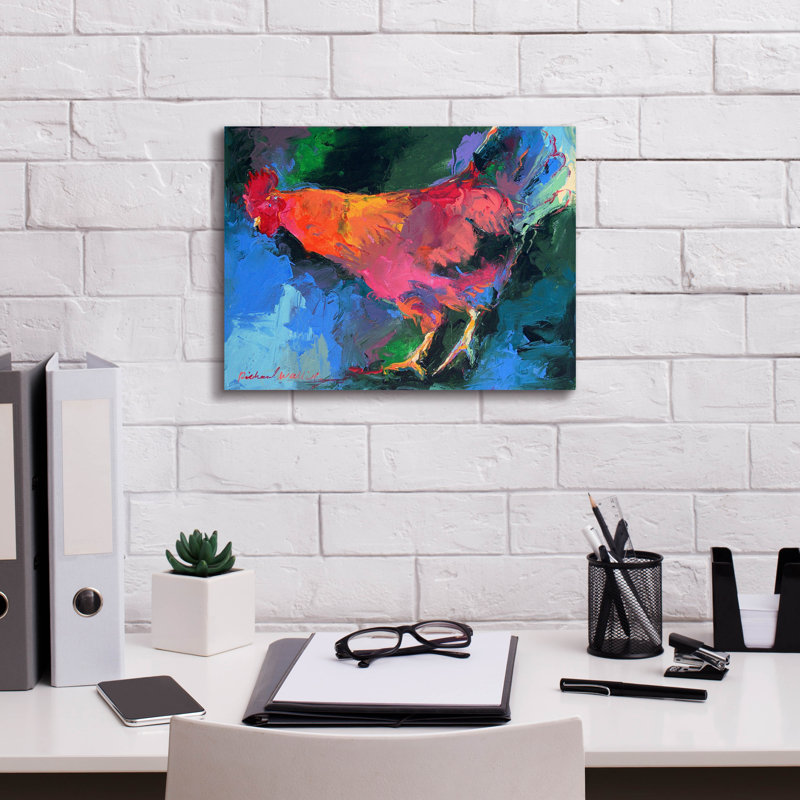 «Art Chicken» par Richard Wallich, art mural sur toile, H 12 po x l 16 po x P 0,75 po