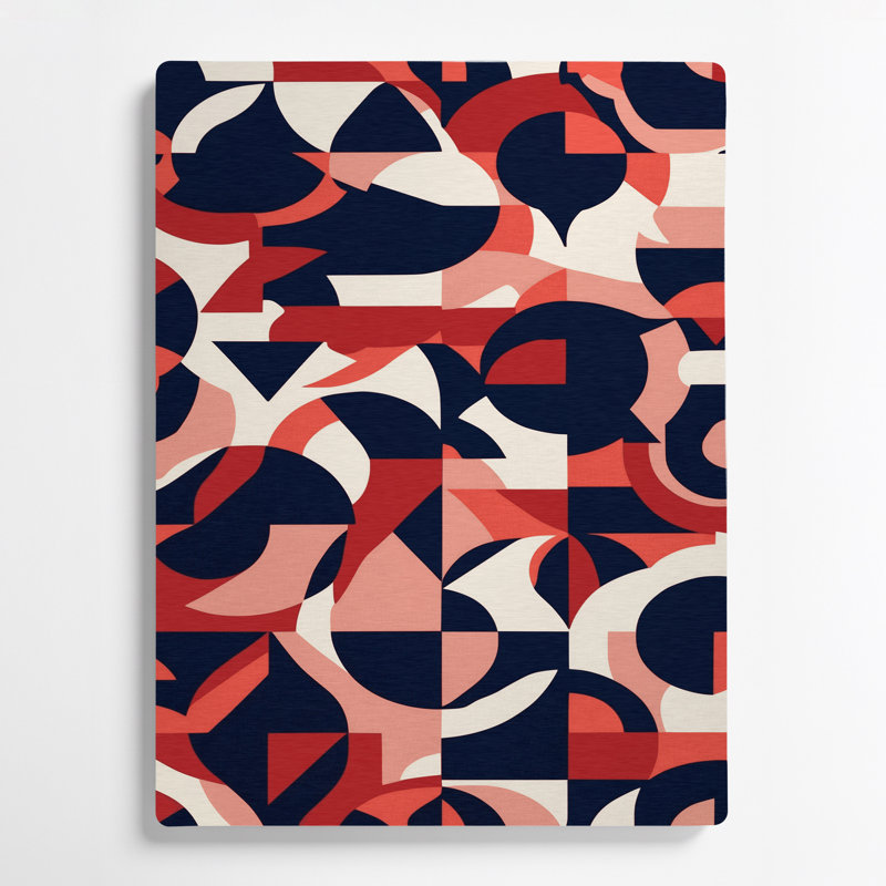«Abstract Shapes 99», art mural en métal bleu, H 11 po x l 14 po