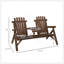 Chaise 2 places Adirondack en bois, banc de patio avec table, chaise d'extérieur avec causeuse pour porche, cour, terrasse, carbonisée-118043507
