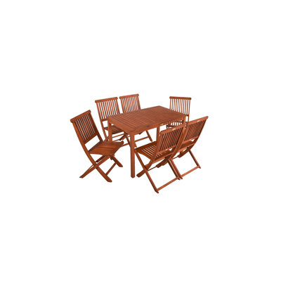 Altino 4 - Person Eucalyptus Rectangular Solid Wood Patio Dining Set