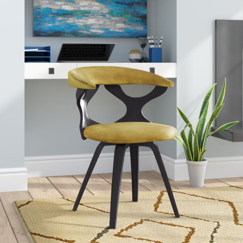 Laquietta Wingback Side Chair, Black, Black Faux Leather