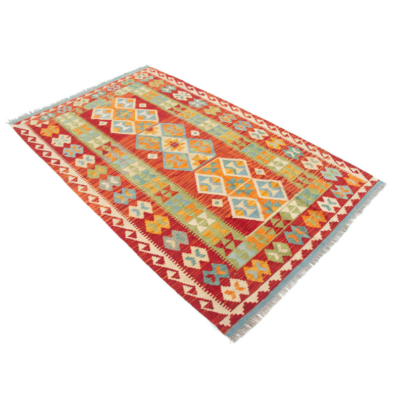 Geometric Wool Hand Woven 122cm X 194cm Area Rug
