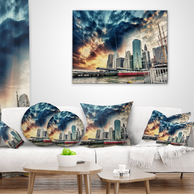 Coussin lombaire cityscape coucher de manhattan