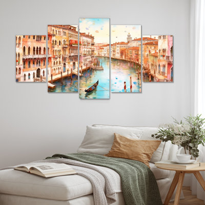 Amariauna - Venice Wall Art Canvas 5 Piece
