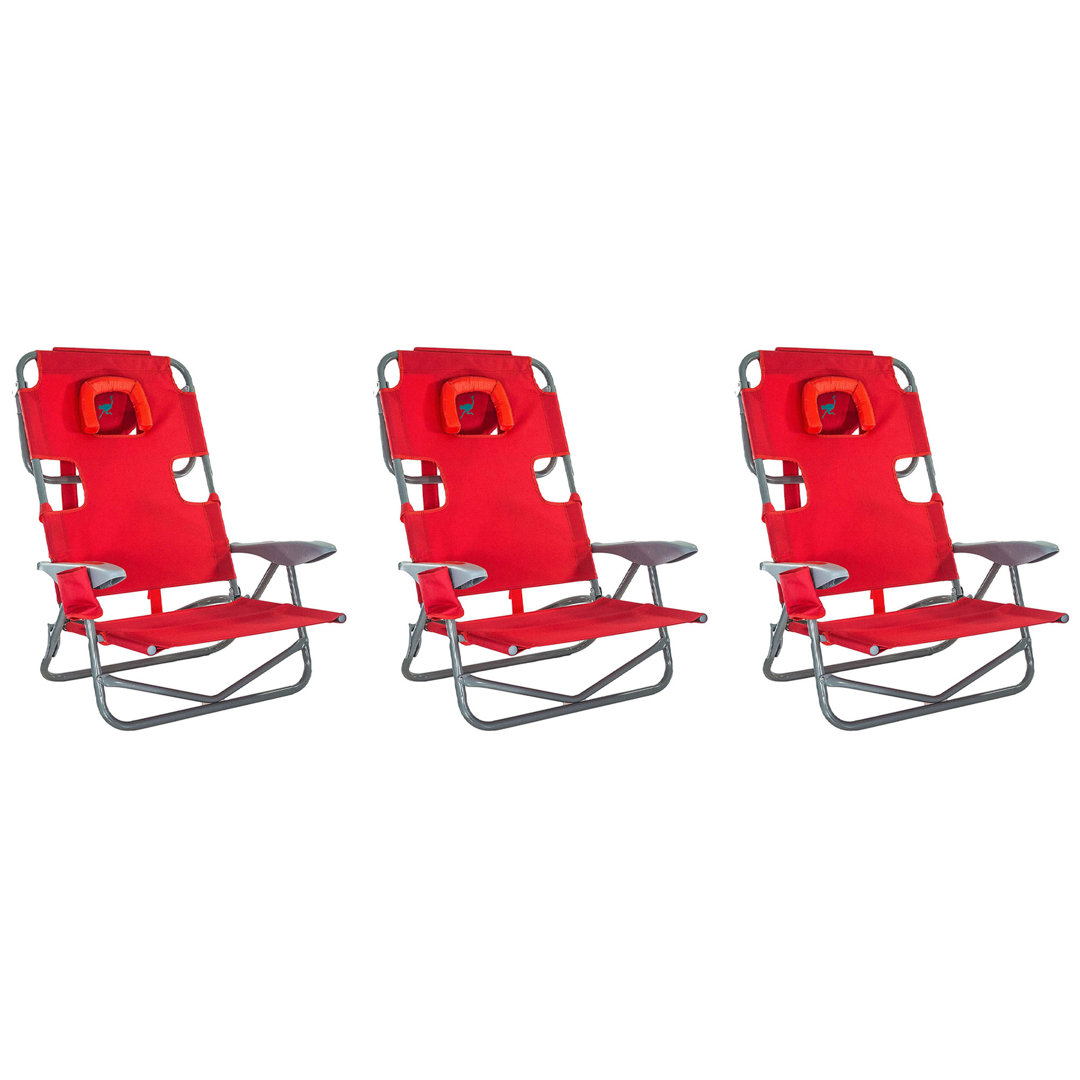 Clymer Folding Beach Chair (Set of 3) Arlmont & Co. Seat 
