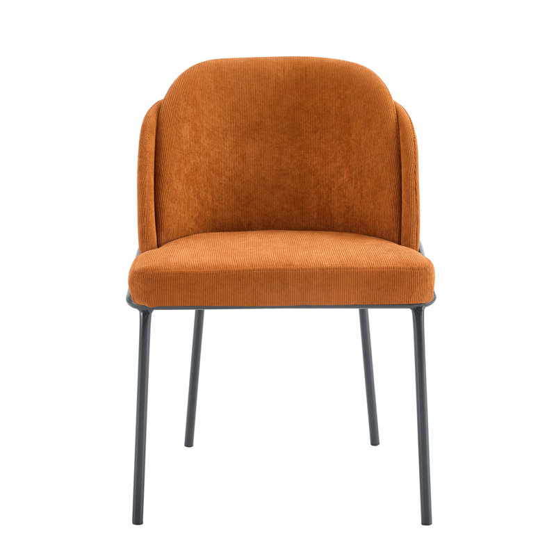 ensemble de 2 chaises de salle à manger avec siège brun et pieds noirs