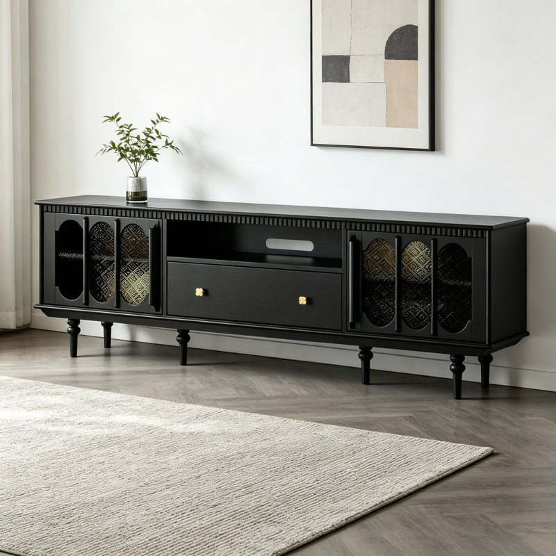 Meuble télé luxueux et tendance French Light, H 24,41 po x L 78,74 po x l 14,96 po