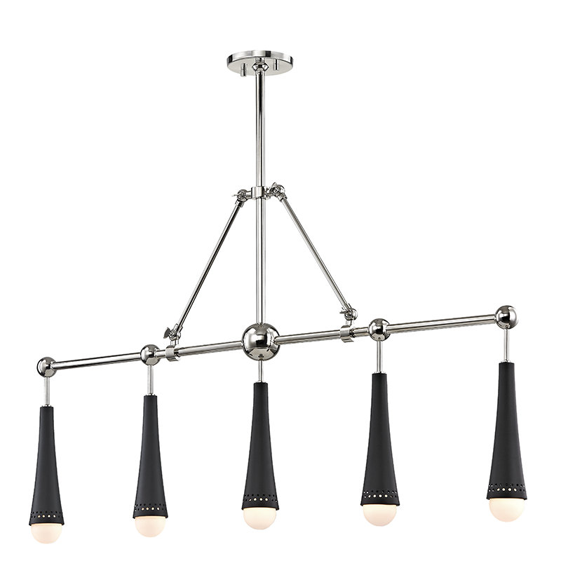 Tupelo 5 - Light Pendant, Polished Nickel/Black