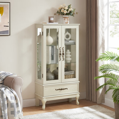 Vitrine, armoire lumineuse, blanc antique