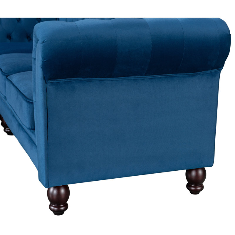 Veazey 213Cm Corner Sofa, Blue