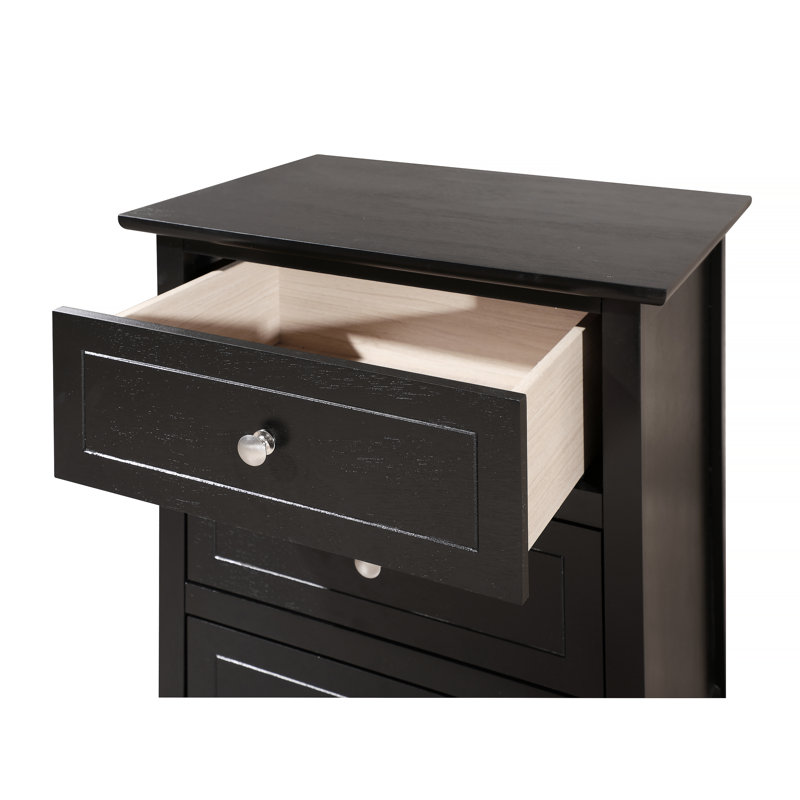 Élégante table de chevet transitionnelle noire