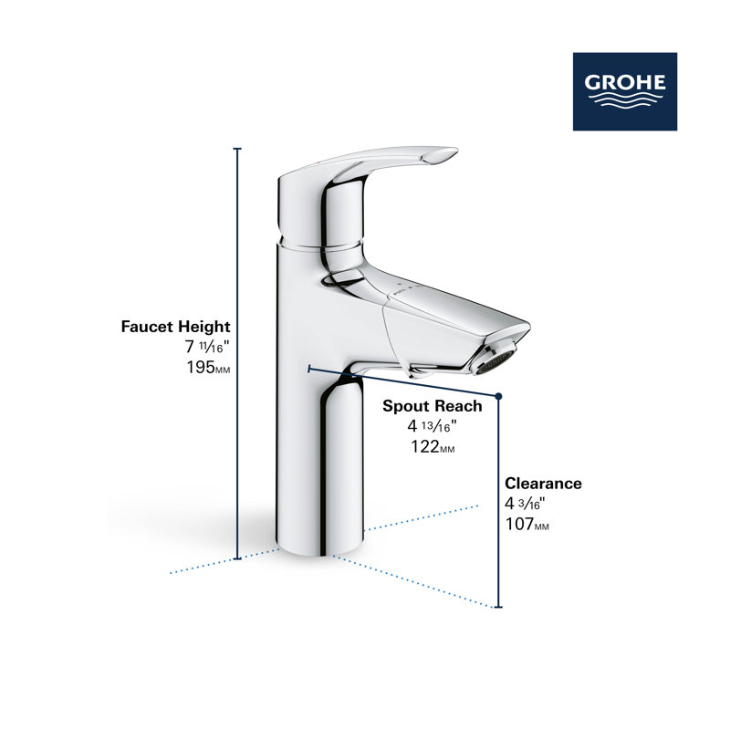 Eurosmart Single-Hole Single Handle M-Size Bathroom Faucet 1.2 GPM With Pull-Out