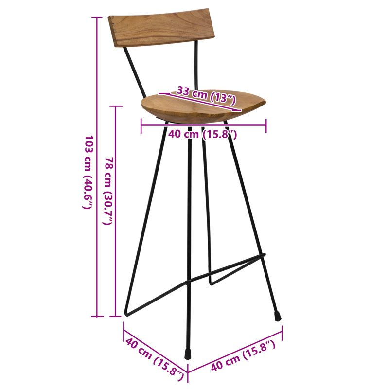 Juli Counter Stool with Metal Frame
