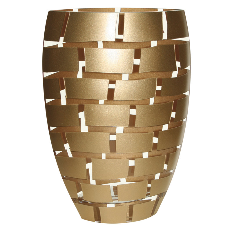 Handmade Glass Table Vase, Gold