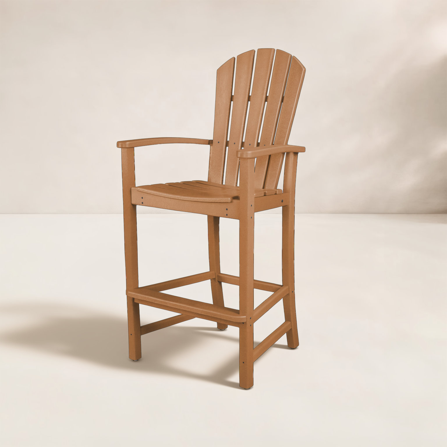 POLYWOOD® Palm Coast Patio Bar Stool, Teak
