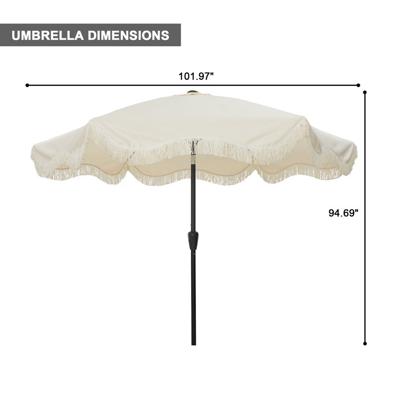 Parasol de marché inclinable 101,97 po Hasaam, Blanc