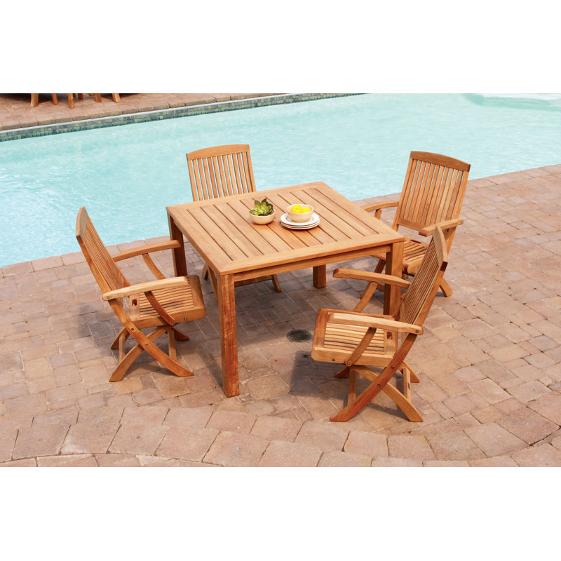 Newport 42" Teak Outdoor Square Dining Table