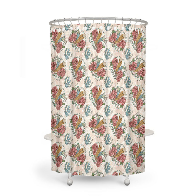 Rideau de douche simple à motif floral, H 70 po x l 72 po