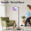Lampe sur pied à arc avec abat-jour réglable Lavande mauve aquarelle liquide lignes dorées Lampe sur pied violet pastel 3 températures de couleur à haut gradateur avec interrupteur au pied pour la chambre à coucher