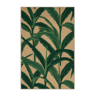 Washable Ti Plants Hawaiian Area Rug