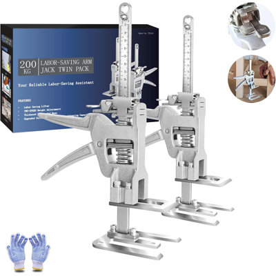 Eden Life Labor Saving Arm Jack 2 Pack, Metal Furniture Hand Lifting Tool Jack, Arm Lift Tool Load-bearing 440lb, Multifunctional Hand Jack, Height Ad