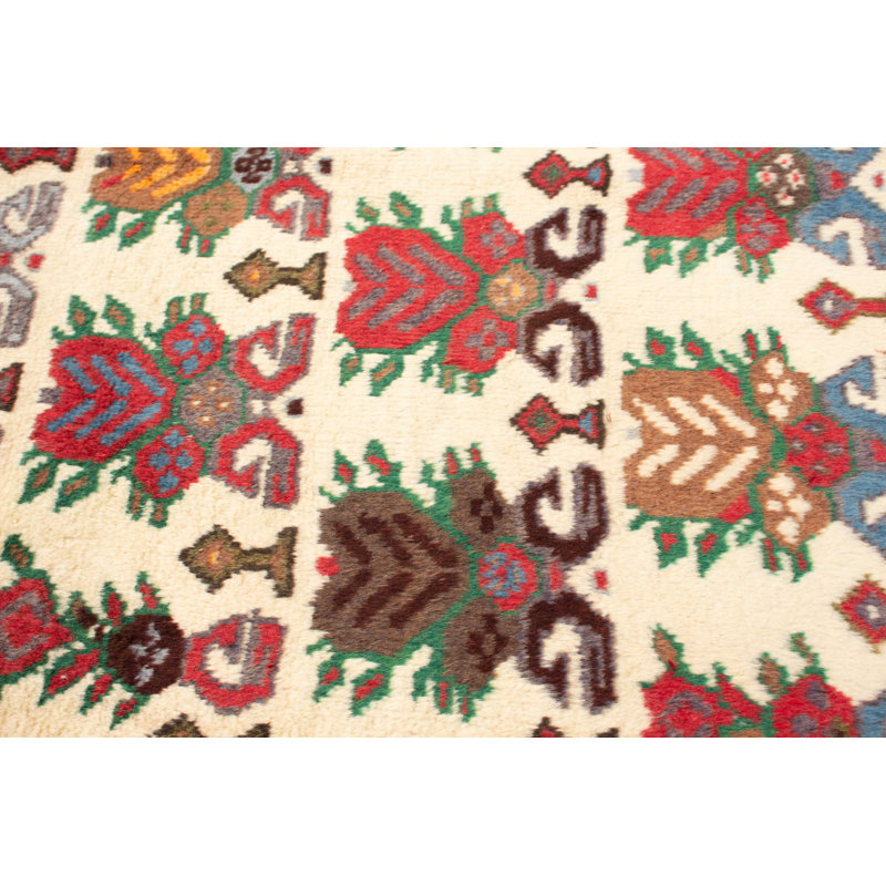 Tapis de couloir rouge unique en laine noué à la main style Keisari des années 1980 de 3 pi 3 po x 17 pi Joan