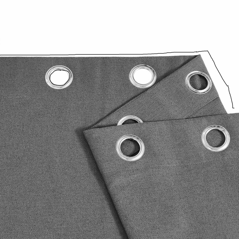 Prebe Blackout Curtain, 228cm Width x 183cm Drop, Grey