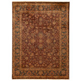 Hand Knotted Wool Oriental Area Rug in Red And Blue