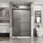 Double Sliding Glass Shower Door 48 In. W X 72 In. H Aluminum Framed Shower Enclosure With SGCC Clear Tempered Glass, Hardware