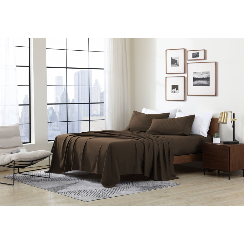 Swift Home Ultra-Soft 4-Piece Sheet Set - Essential 1800 Series Microfiber - Fits Mattress up to 14" Thick - Peach Fuzz, Durable, Easy Care