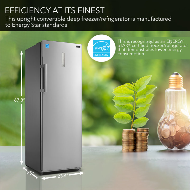 Whynter Energy Star de 8,3 pieds cubes Réfrigérateur / congélateur numérique en acier inoxydable