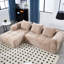 Élégant canapé modulaire avec méridienne - chenille, généreux espace pour s'asseoir, poche latérale pratique, processus d'installation sans effort, revêtement de luxe en chenille allongé, confort d'assise profond, assemblage simple et pratique-121051306