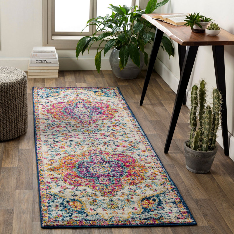 Traditional Rug, Bordered Floral Easy to Clean Rug For Living Room, Dining Room, Bedroom, Rectangle 120 x 170 cm