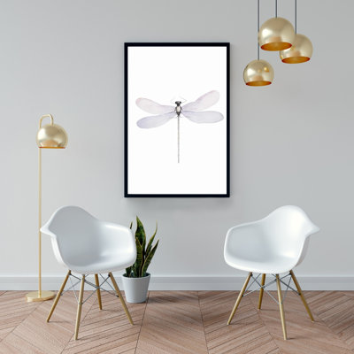 Delicate Dragonfly - Minimalist Insect Framed Canvas Decor