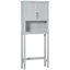 Armoire de rangement moderne au-dessus de la toilette, organisateur de salle de bain à double porte avec tablette réglable intérieure et tablette ouverte