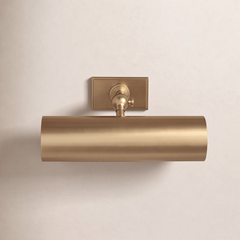 Kenyon Dimmable Wall Mounted Picture Light, 2.5" H x 10" W x 10.3" D, Burnished Brass