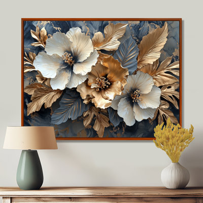 Clarise Goldem Hibiscus liquide Art Harmony II - art mural sur toile Hibiscus