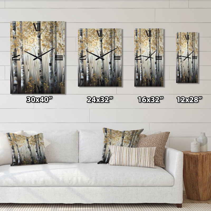 Jalenn - Horloge murale arbre surdimensionnée, H 32 po x l 16 po x P 1 po