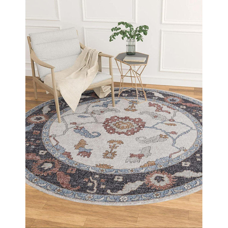 Tapis d'intérieur Akmal, Rond 3 pi 3 po