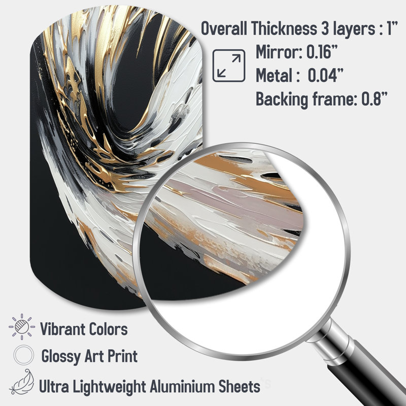 Wilde - Art mural asymétrique en métal abstrait en forme de cylindre, H 31 po x l 19 po