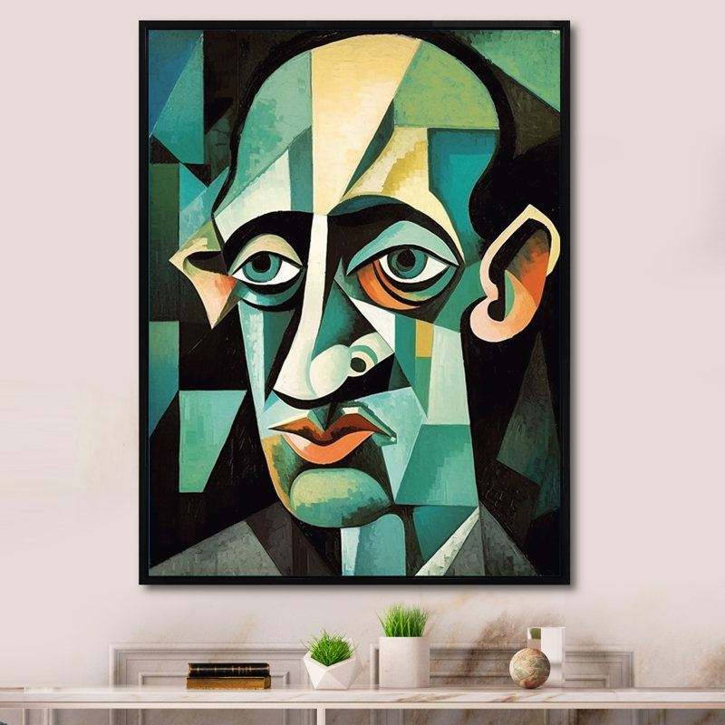 «Masculin», reproduction d'art sur toile, H 32 po x l 24 po x P 1 po, Cadre flottant noir